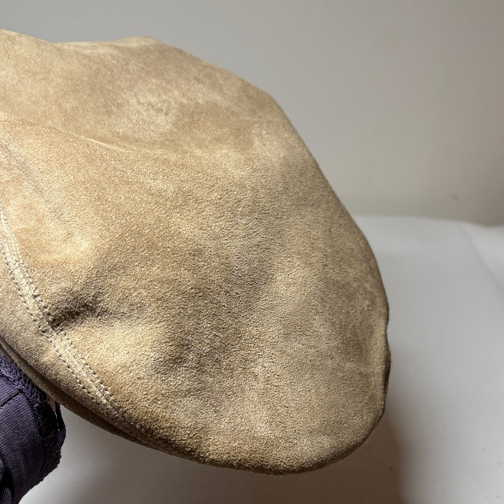 Dobbs Fifth Avenue Vintage Tan Leather Flat Cap Size 7-7 1/8